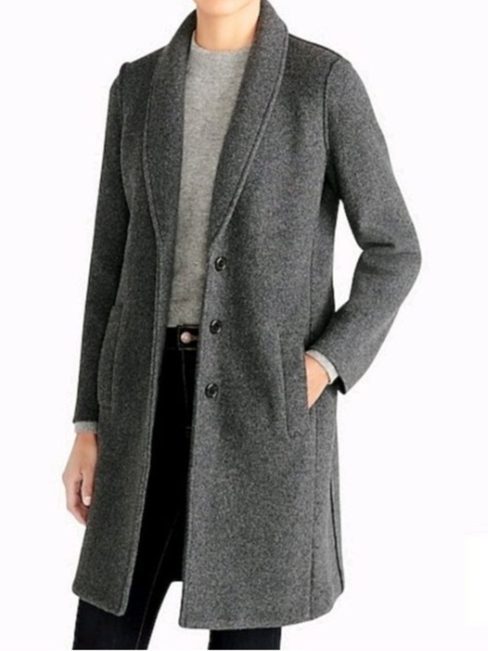 J Crew Grey Boiled Wool
Topcoat Wool Blend Coat Jacket Size 22
